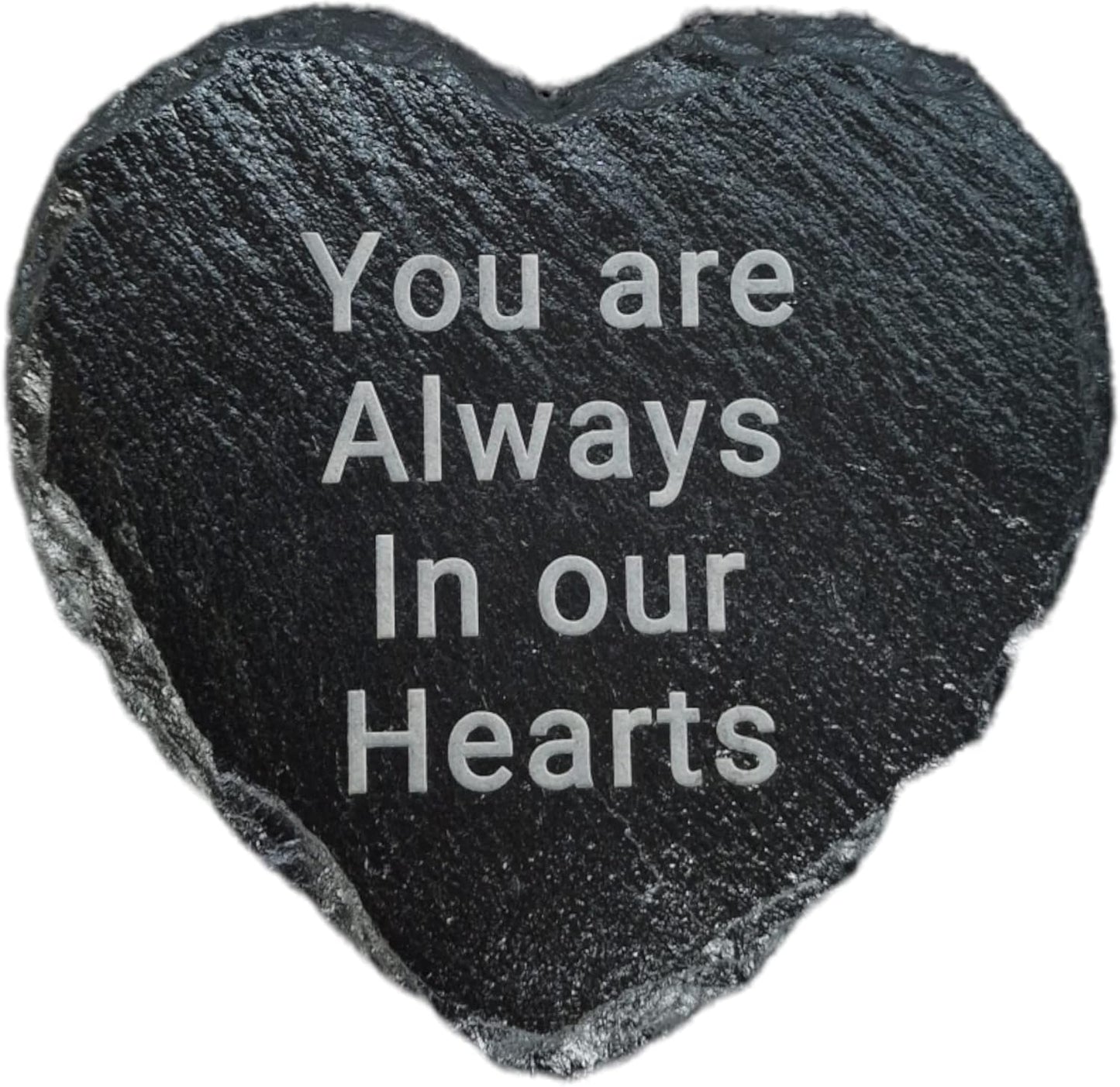 Personalised Engraved Heart Shape Slate Coaster/Placemat - Any Engraving - Optional Image- Hand Finished in UK 11cm or 25cm