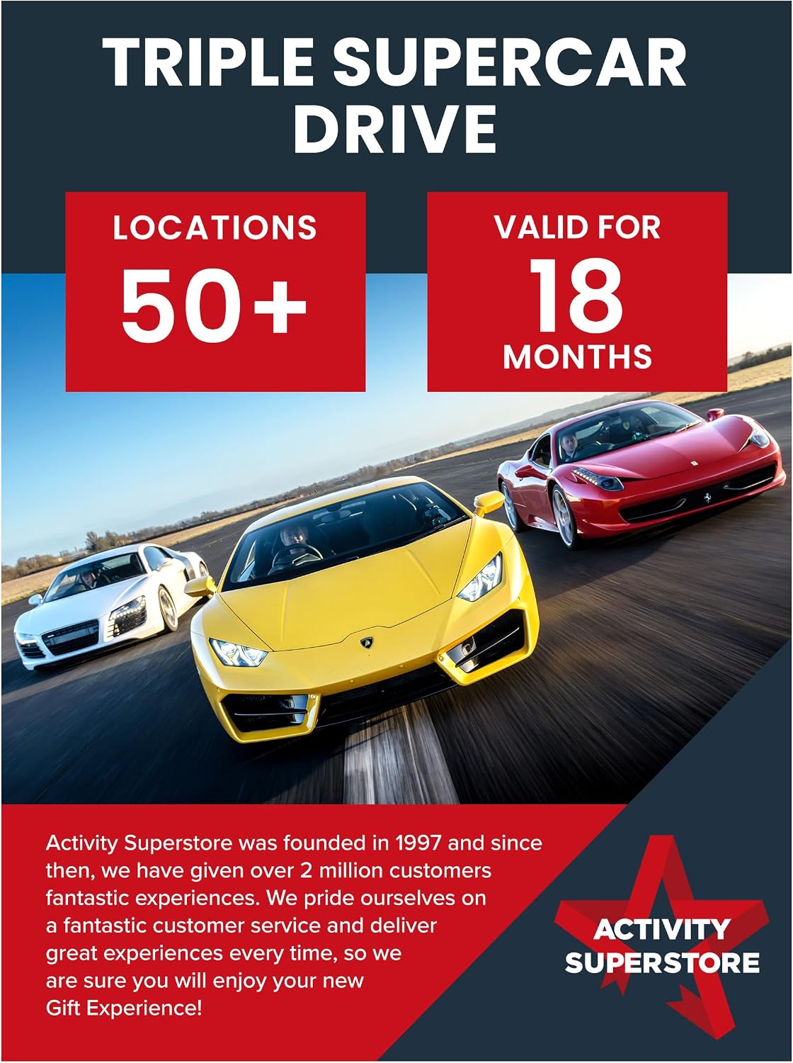 Activity Superstore Triple Supercar Drive Gift Voucher