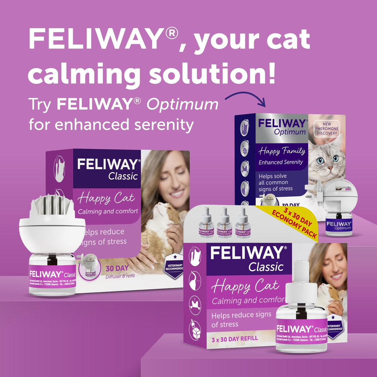 FELIWAY Classic Cat Calming Pheromone Plug-In Diffuser Refill, 1 Refill