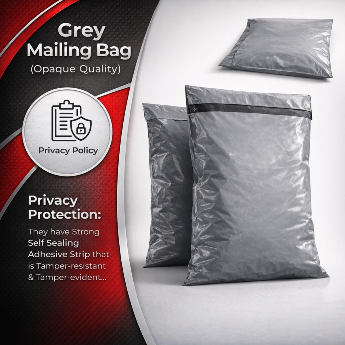 Large Postage Bags for Clothes Vinted - 25 Packs 17x24 Inch Mailing Bags, Self Seal Waterproof Parcel Bag - Heavy Duty Grey Poly Mailers for Packaging, Shipping & Delivery - (432 x 610 mm)
