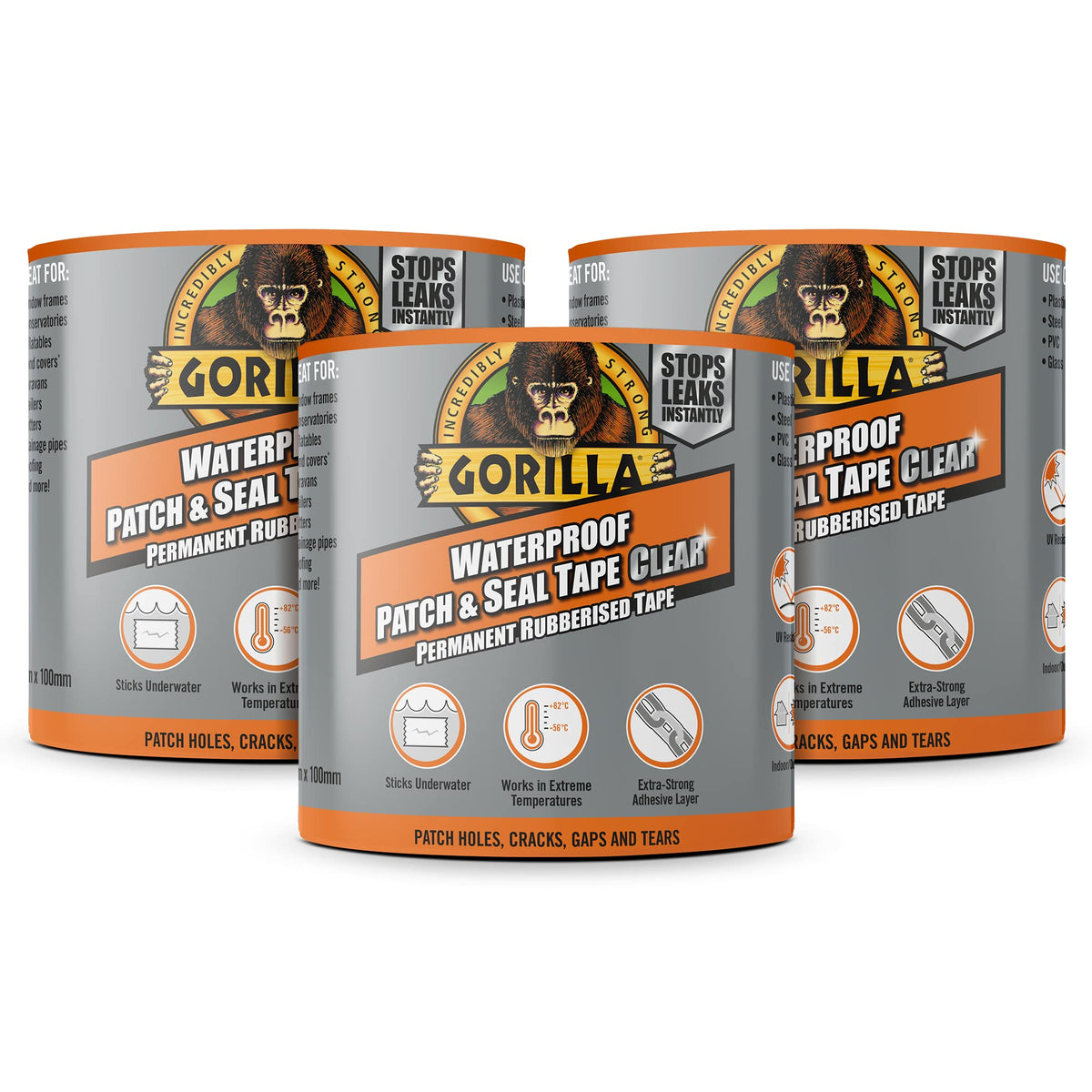 Gorilla Waterproof Patch & Seal Tape Black 3m