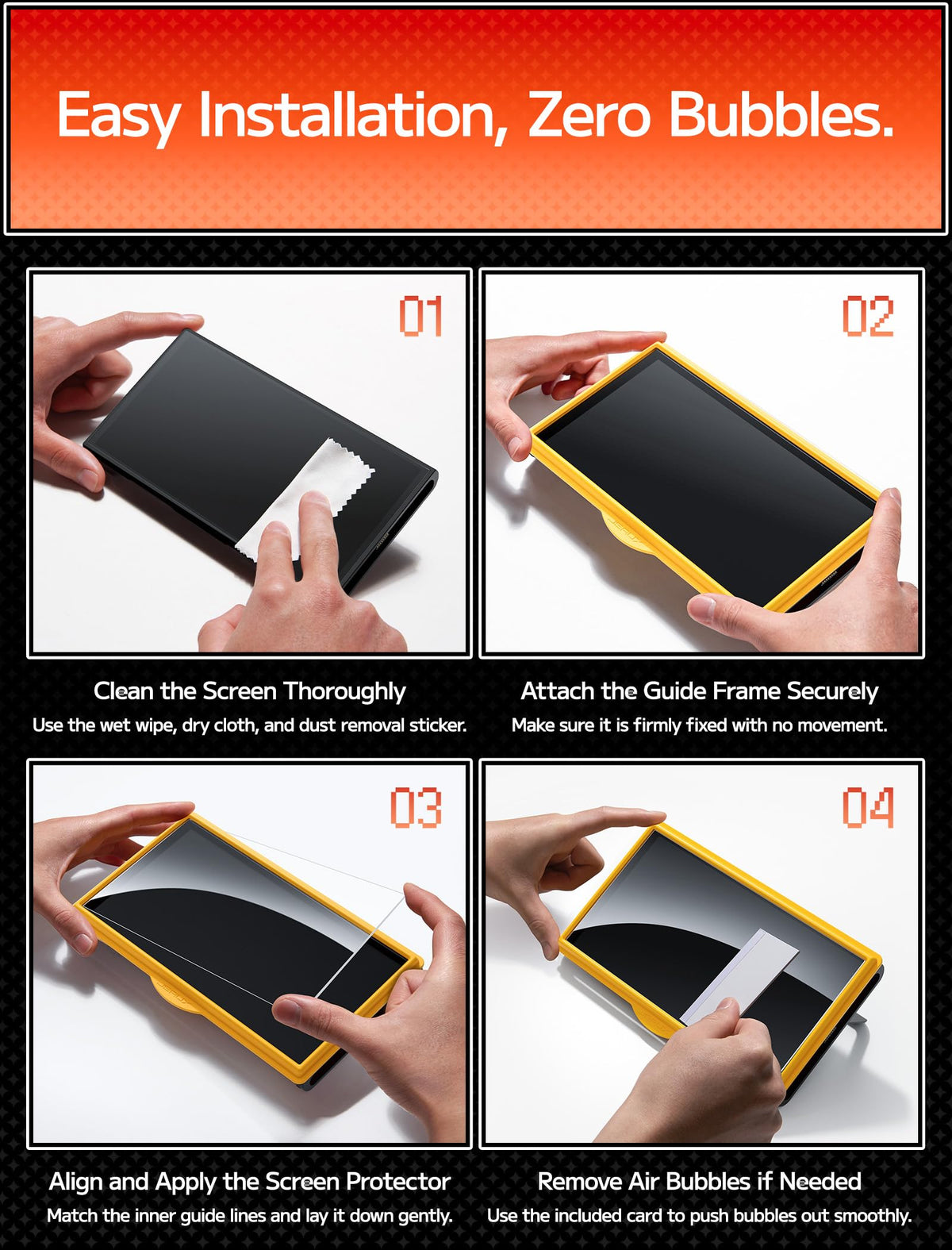 JSAUX Obsidian AR Screen Protector for Nintendo Switch 2,1-Pack