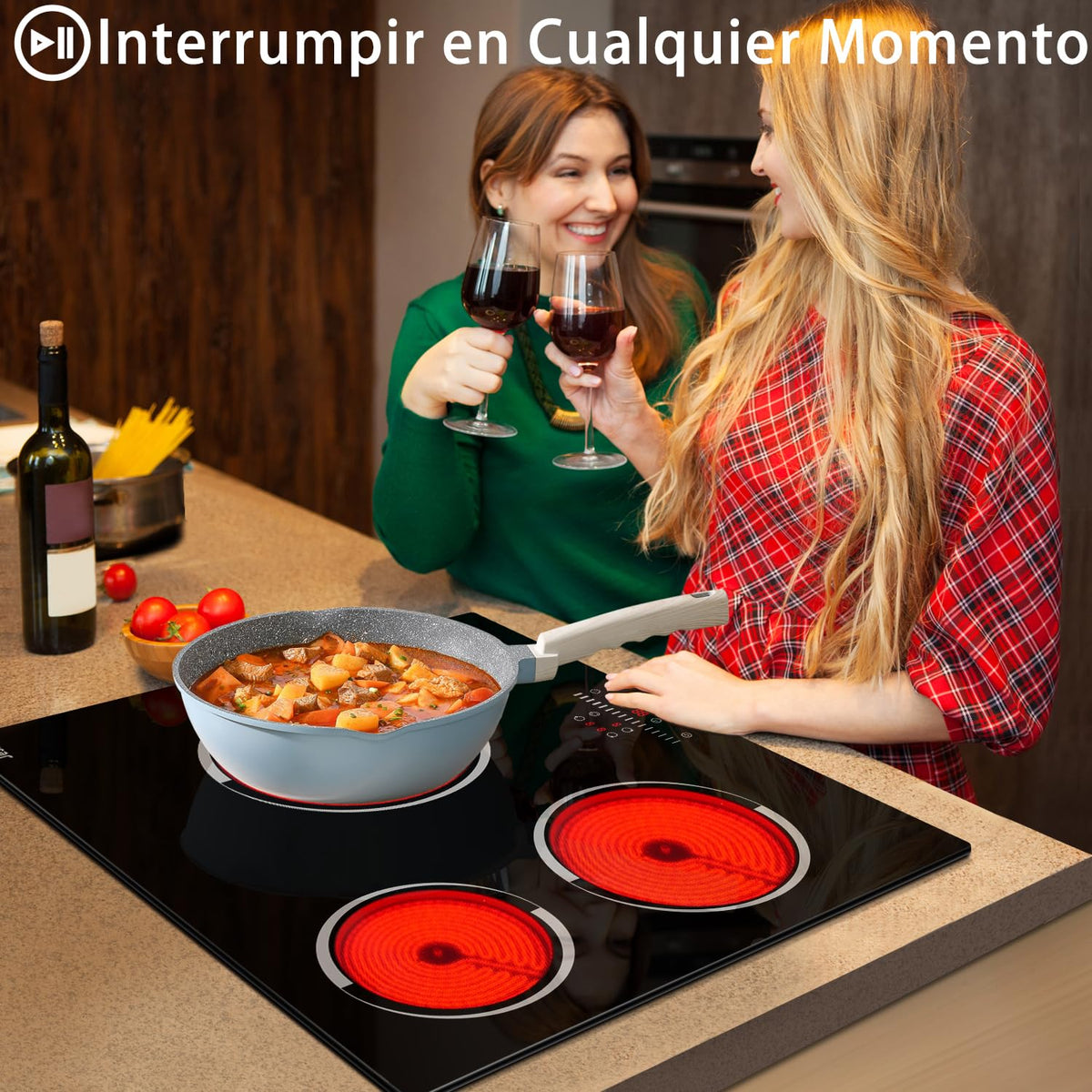 Portable Ceramic Hob, Pulg in Single Electric Hob 3600W