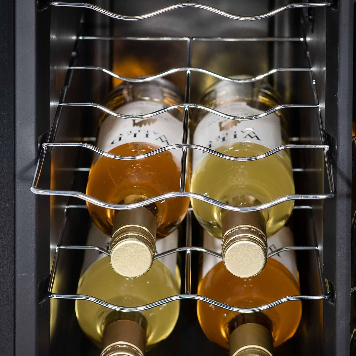 Dellonda Baridi 12 Bottle Wine Fridge with Digital Touch Screen Controls, Metal Shelves & LED Light, Black - DH73