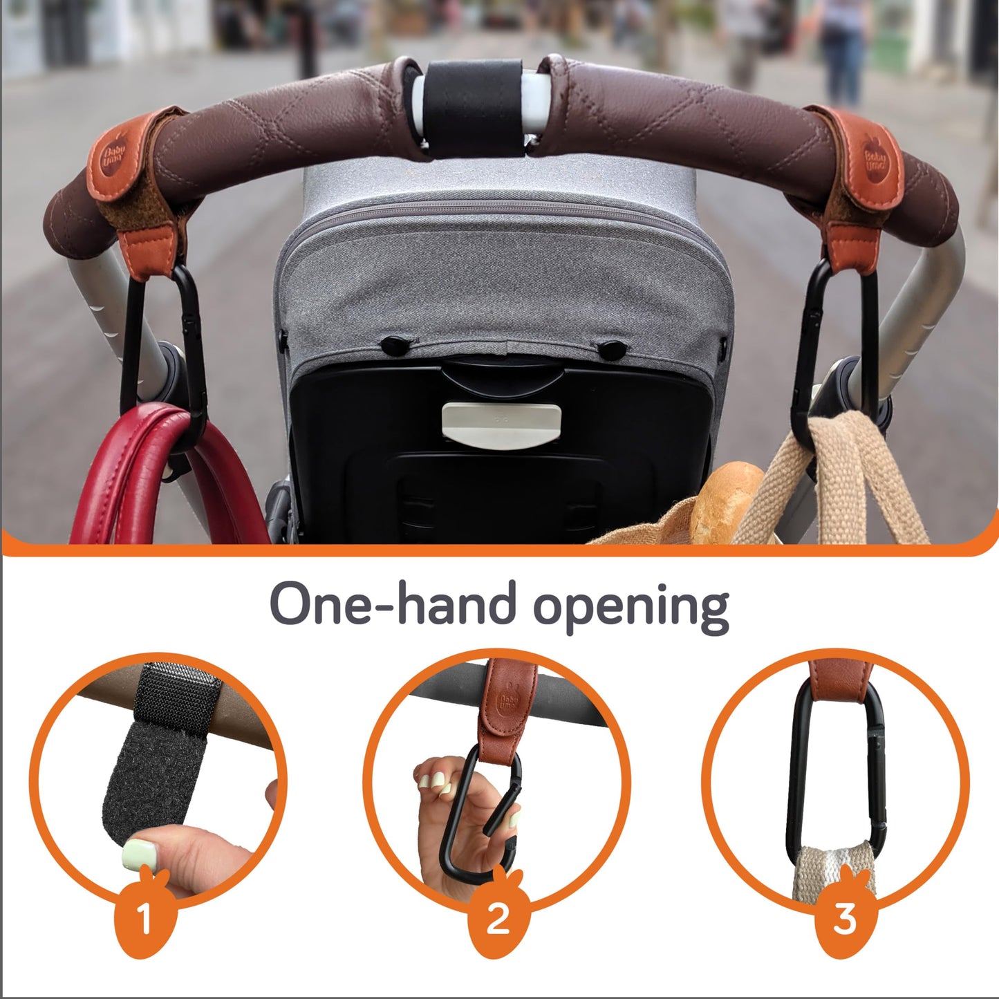 Baby Uma Buggy Clips - 2022 Double-Platinum Winning Pram Clips, Universal Pram Accessories, 5 kg Weight Capacity & Non-Slip, Baby Travel Essentials