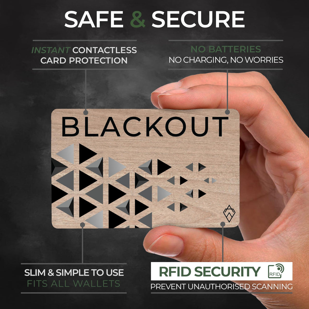 AKIELO Blackout RFID Blocking Card (4 Pack) – Ultra Thin Anti Theft Credit Card Protector – Ultimate Bank Card Blocker for Contactless Cards and Wallet Protection (Black Edition - 4 Pack)