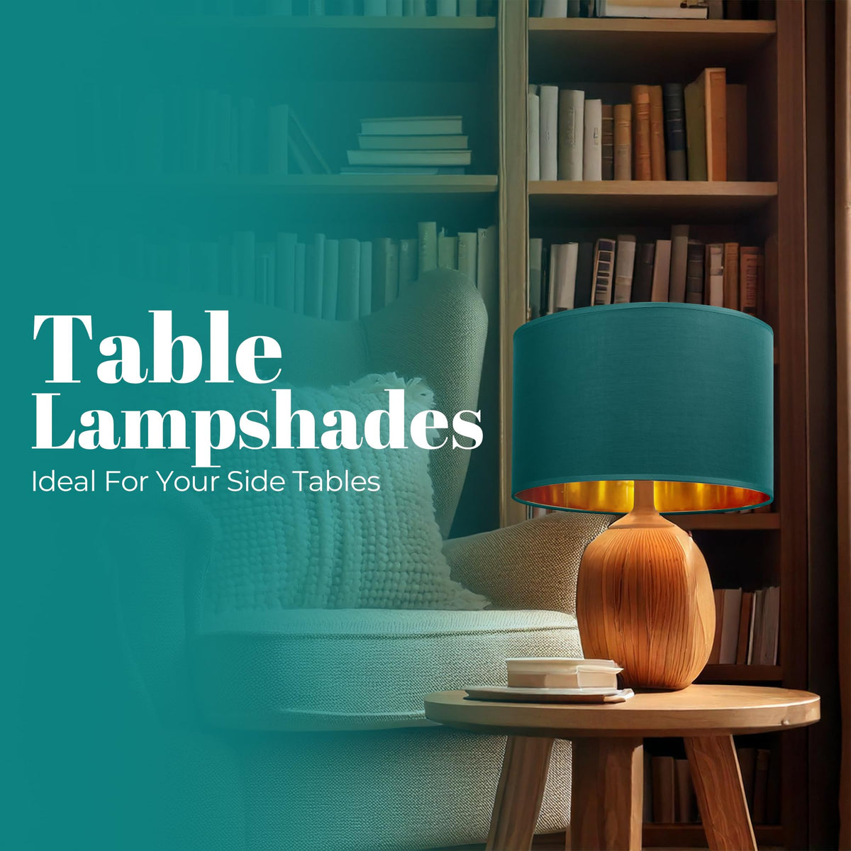 GIGGI Fabric Lamp Shades with Golden Inner Light Shade Ceiling – Modern Lampshades for Ceiling Lights, Lamp Shades for Table Lamps, Floor Lamps, Living Room, Bedroom, Home Décor (Green, 12")