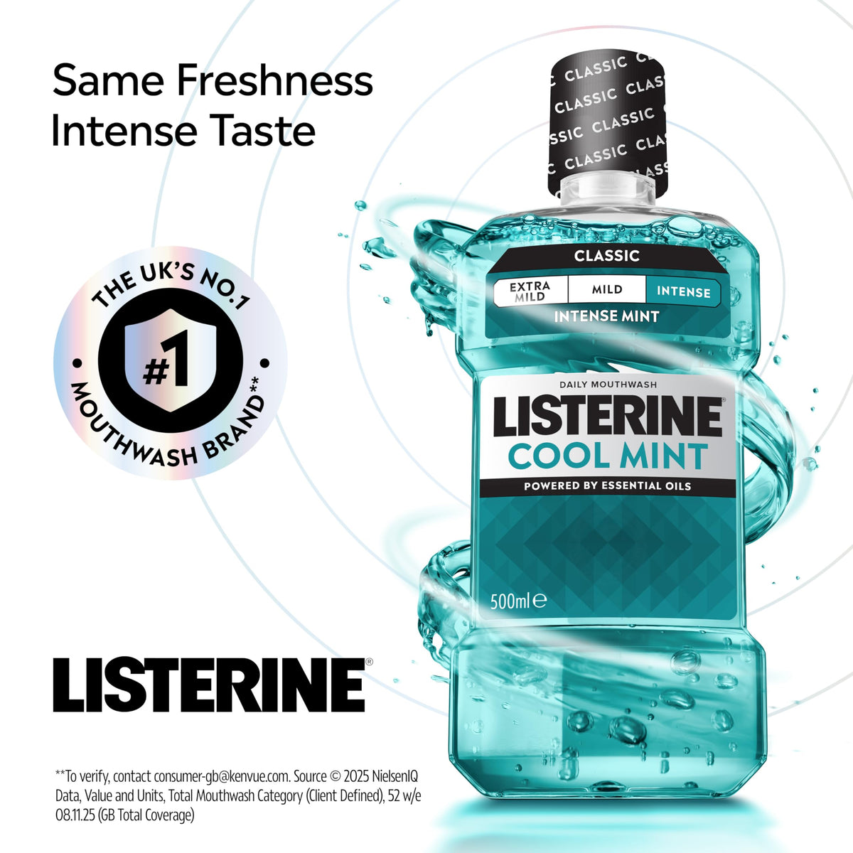 Listerine Cool Mint Mouthwash, 6X 500ml, Blue