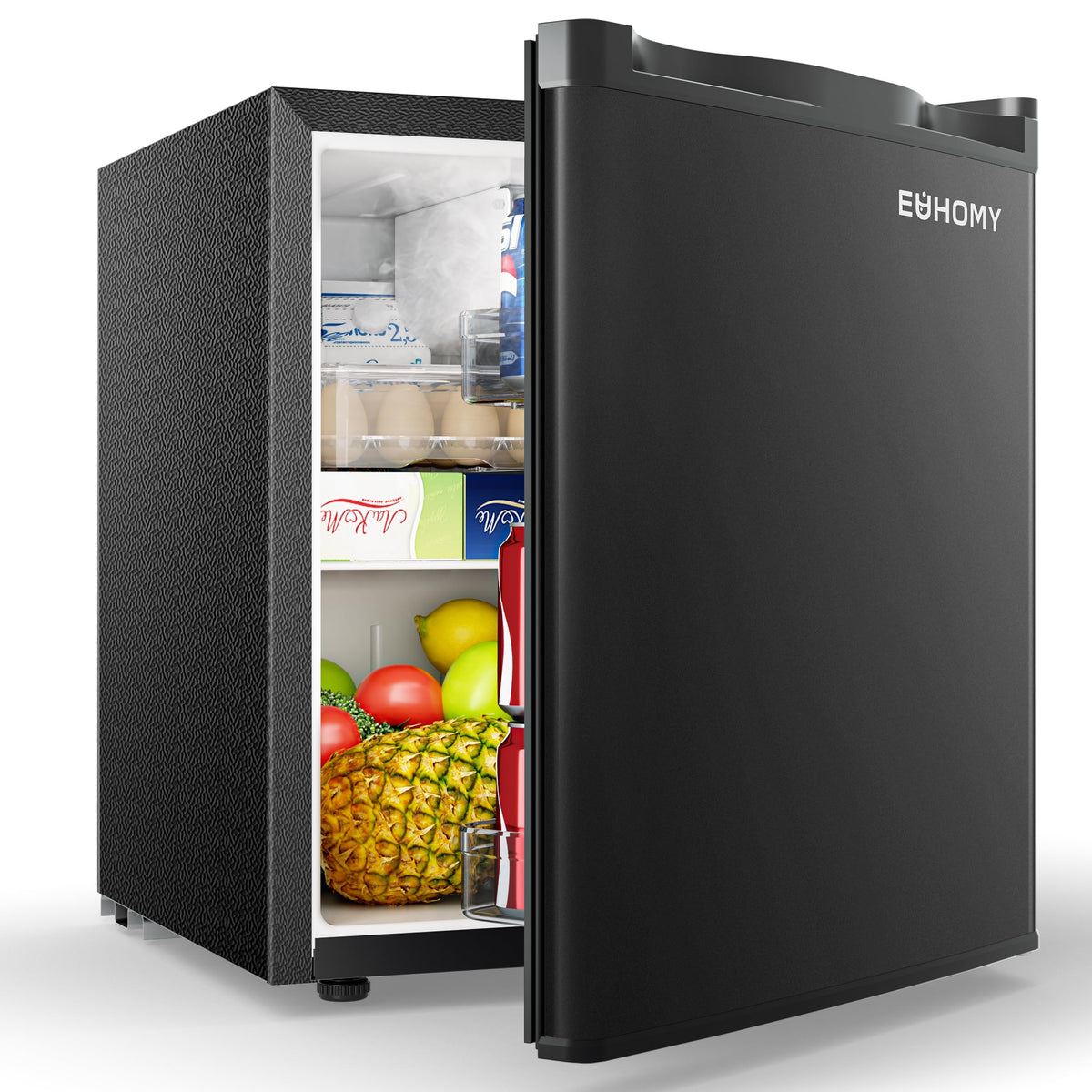 93L Under Counter Fridge, 38dB Ultra-Quiet Undercounter Mini Fridge, Black