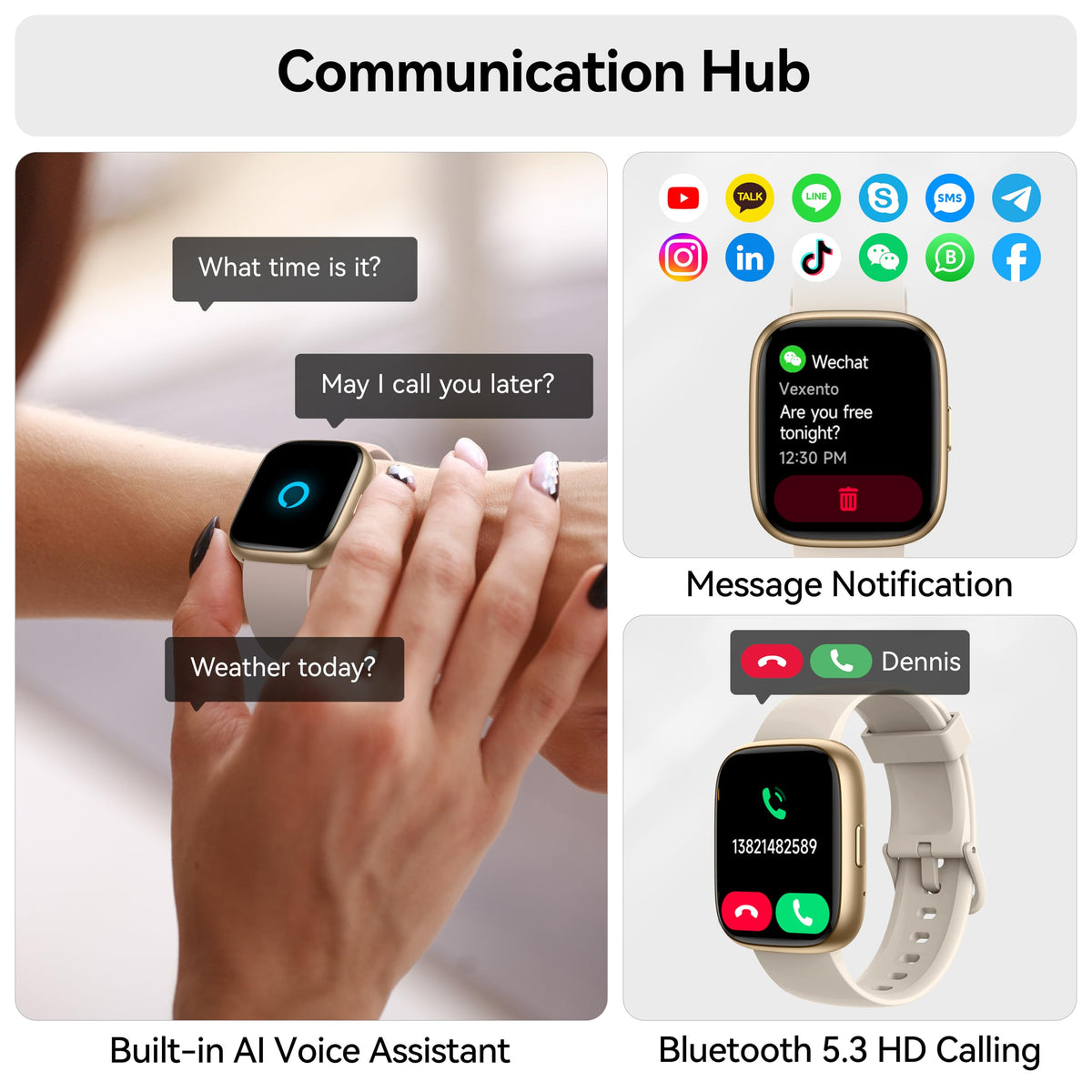 Cillso Smart Watch, Alexa Built-in, 1.83" Bluetooth Calling Fitness Watch