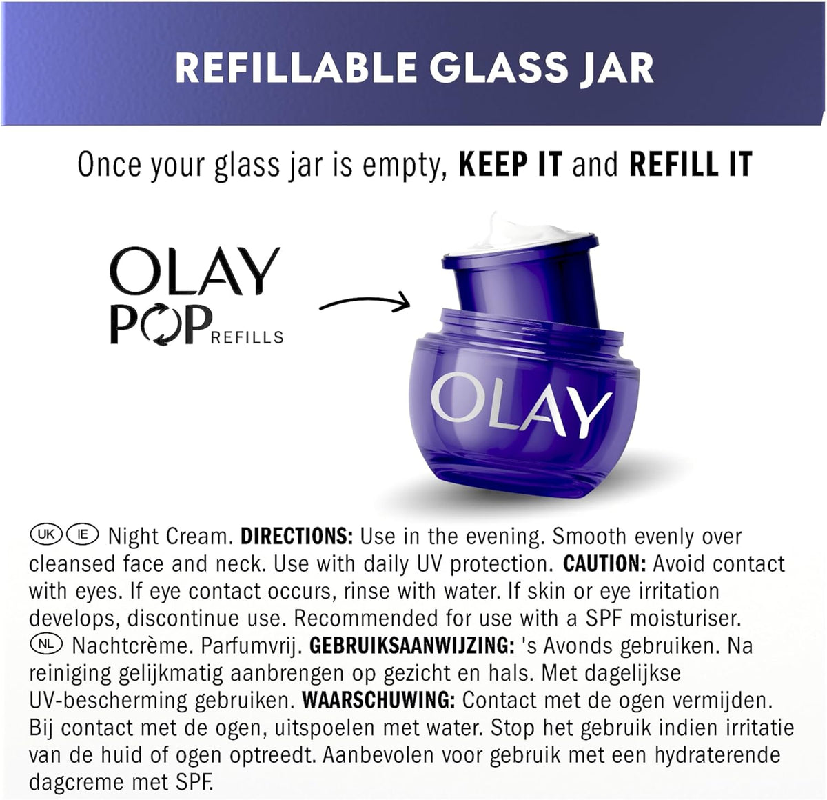 Olay Retinol 24 Night Cream Face Moisturiser, 50ml