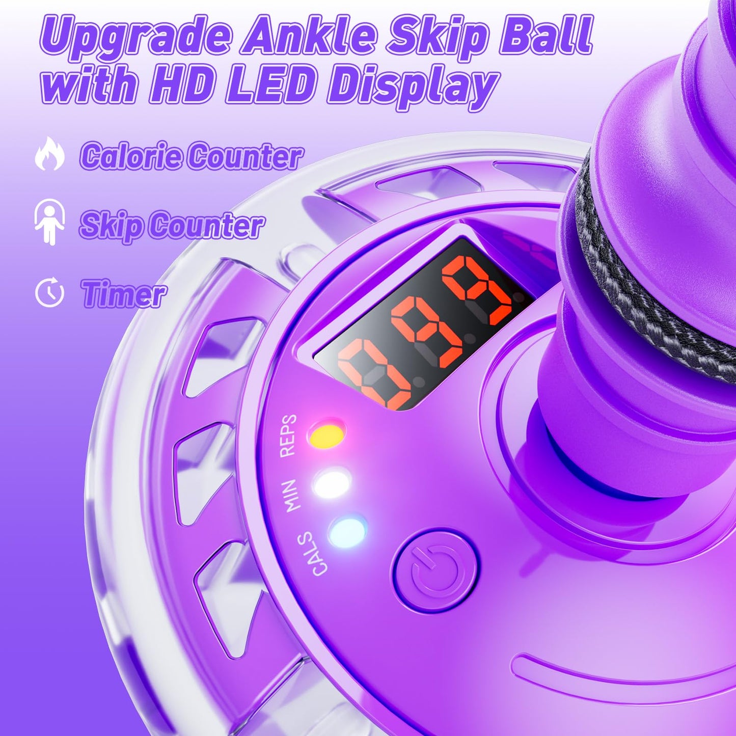 Hot Bee Ankle Skip Ball for Kids with Counter, Timer, Cal Calculator, Girl Birthday Gifts for Age 5 6 7 8 9 10+, Rechargeable Foldable Sports Toy Skip it Toy for Kids Xmas Present
