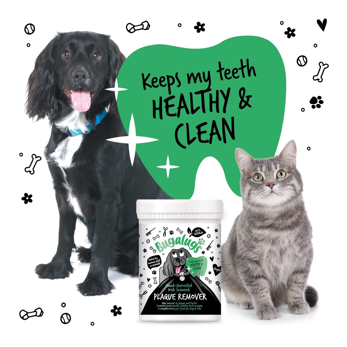 BUGALUGS Plaque Off Remover for Dog 70g Teeth & Bad Breath 100% Natural | Plaque Off Dogs No Need for Dog Toothbrush or Dog Toothpaste | Remove Dog Bad Breath & Plaque Remover for Dogs & Cats