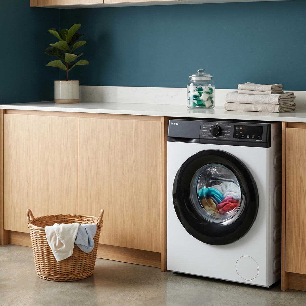 HYE Washing Machine - 7KG Drum, 1200RPM, White
