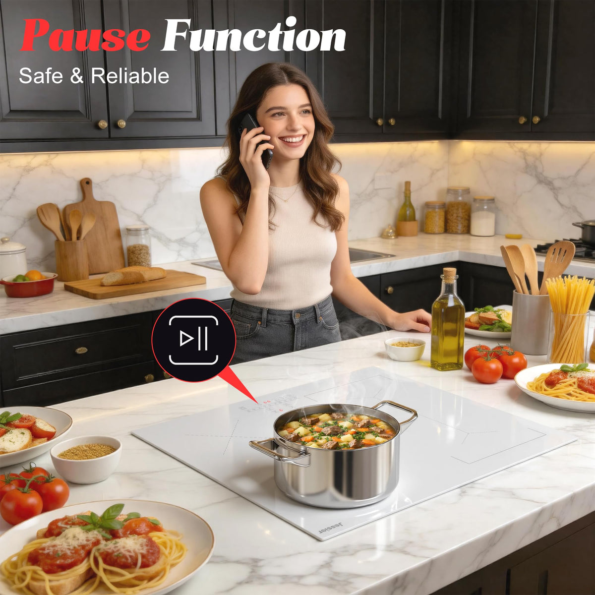 Portable Ceramic Hob, Pulg in Single Electric Hob 3600W