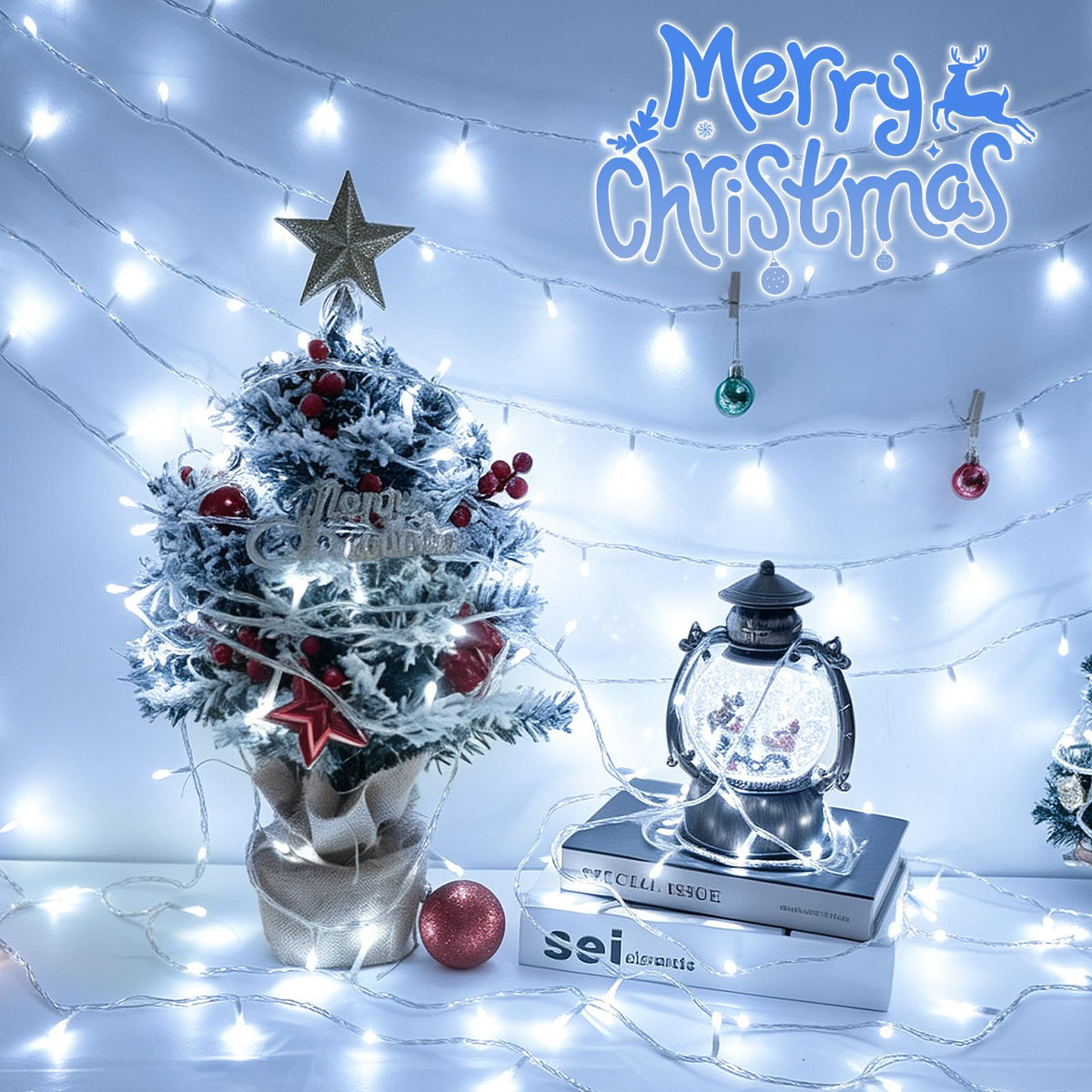 Dalugo Battery Fairy Lights, 3M 30 LED Warm White String Lights with 6h Timer, IP65 Waterproof Battery Powered Fairy Lights for Indoor Outdoor Christmas Decorations