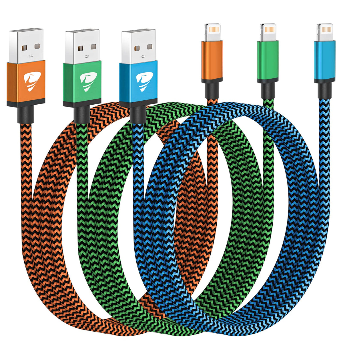 3Pack 2M iPhone Charger Cable, Long iPhone Charging Cable MFi Certified Lightning Cable Fast Charging Cord Braided i Phone Charger Lead USB Cord for Phone 14 13 12 11 Pro Max XS XR 8 7 6 SE, iPad
