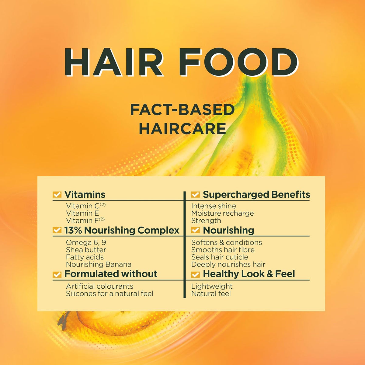 Garnier Hair Food Multi-use, 3-in-1 Hair Treatment Mask, Banana, 400ml