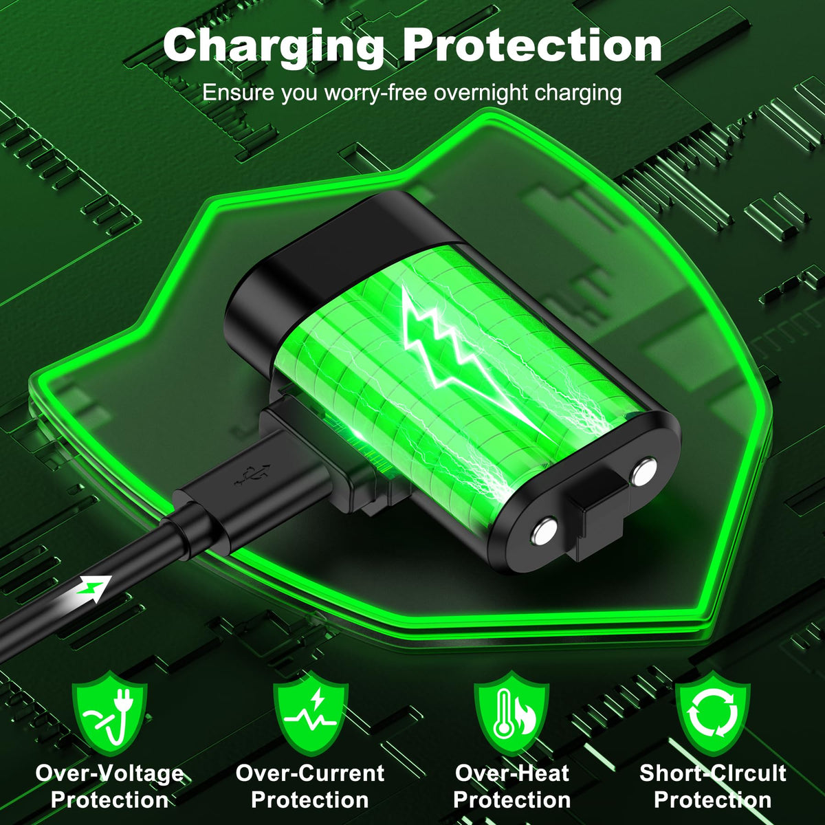 Rechargeable Battery Pack for Xbox Controller, Battery Pack with 2×4800mWh/LED Indicator/12 Hours Playtime,Play and Charge Kit for X-box One/S/X/Elite, Xbox Series S/X Interactive Gaming Figures