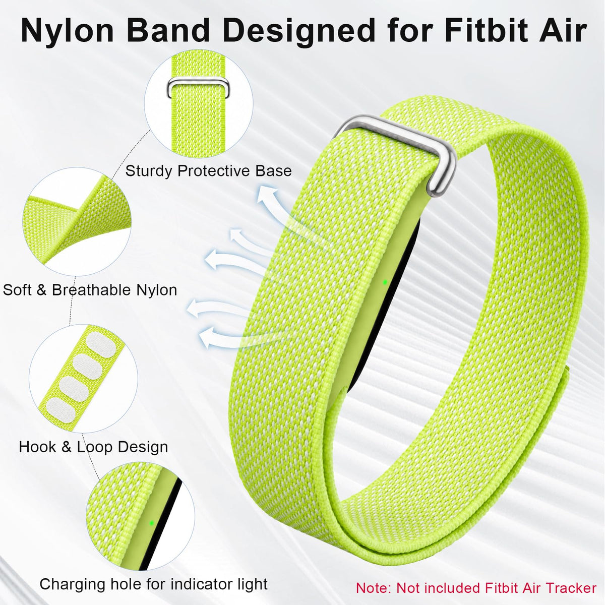 Compatible with Google Fitbit Air Strap Nylon Loop Sport Replacement Band