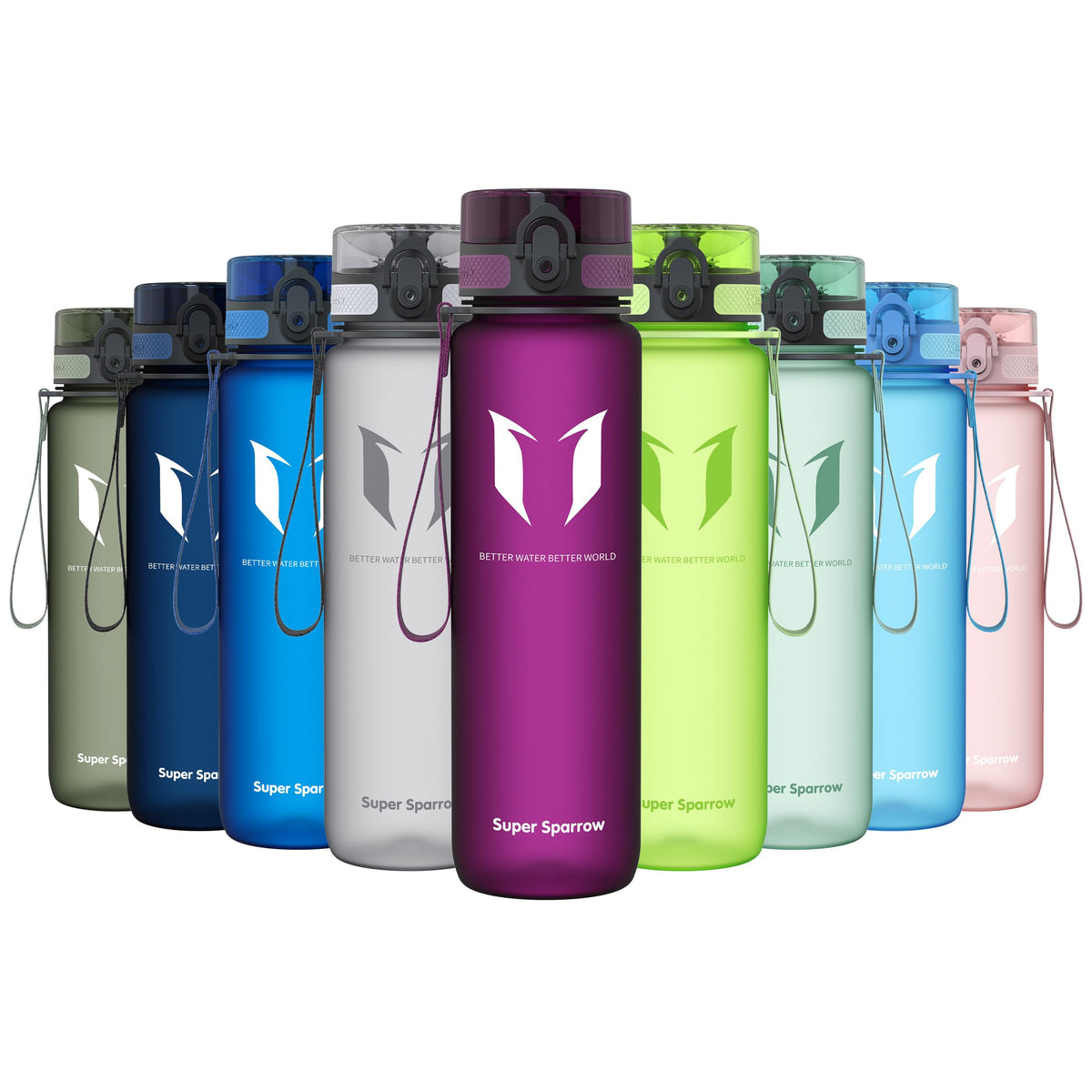 Sparrow Water Bottle 500ml/750ml/1L BPA-Free Tritan Drinks Bottle One-Click