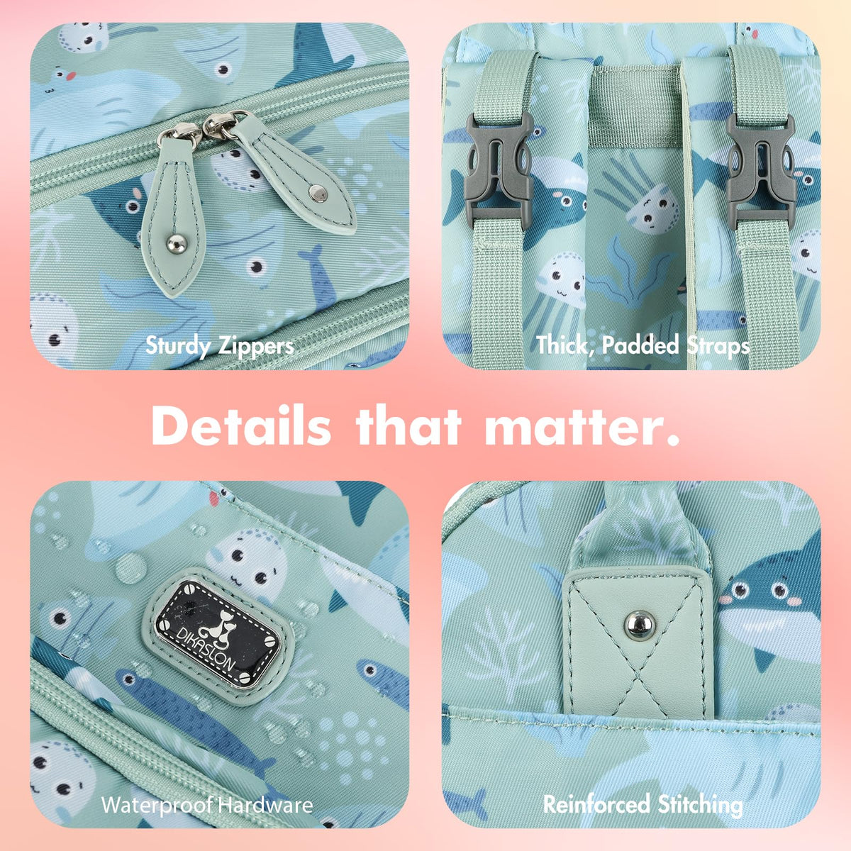 Dikaslon Baby Changing Bags Backpack, Large Baby Bag, 19 Pockets, Outdoors