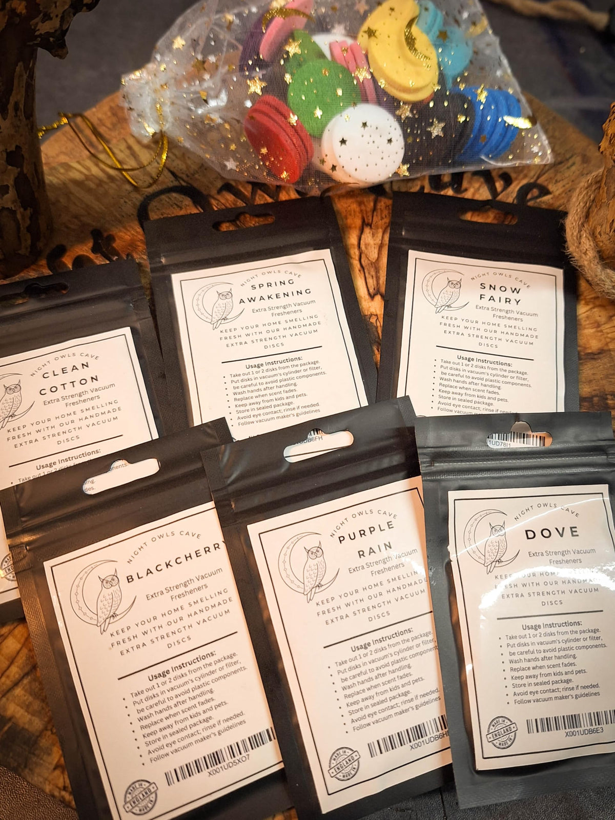 Handmade Scented Vacuum Cleaner Discs - Elevate Your Vacuum Game with Fresh, Long-Lasting Fragrances | 4 Pack, 30MM | Extra Strength Vacuum Disc Fresheners (Clean Cotton)