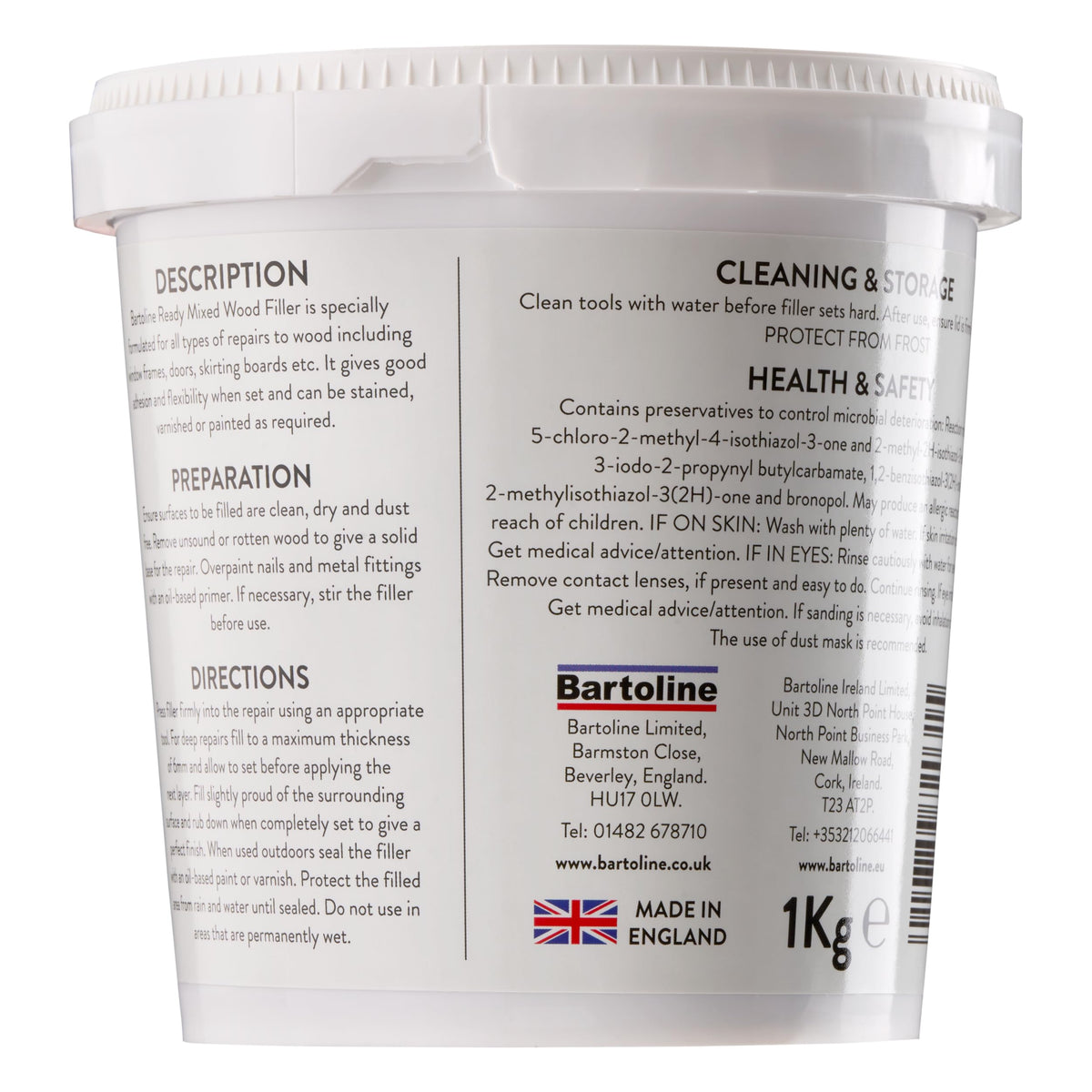 Bartoline Ready Mixed Wood Filler White 500g