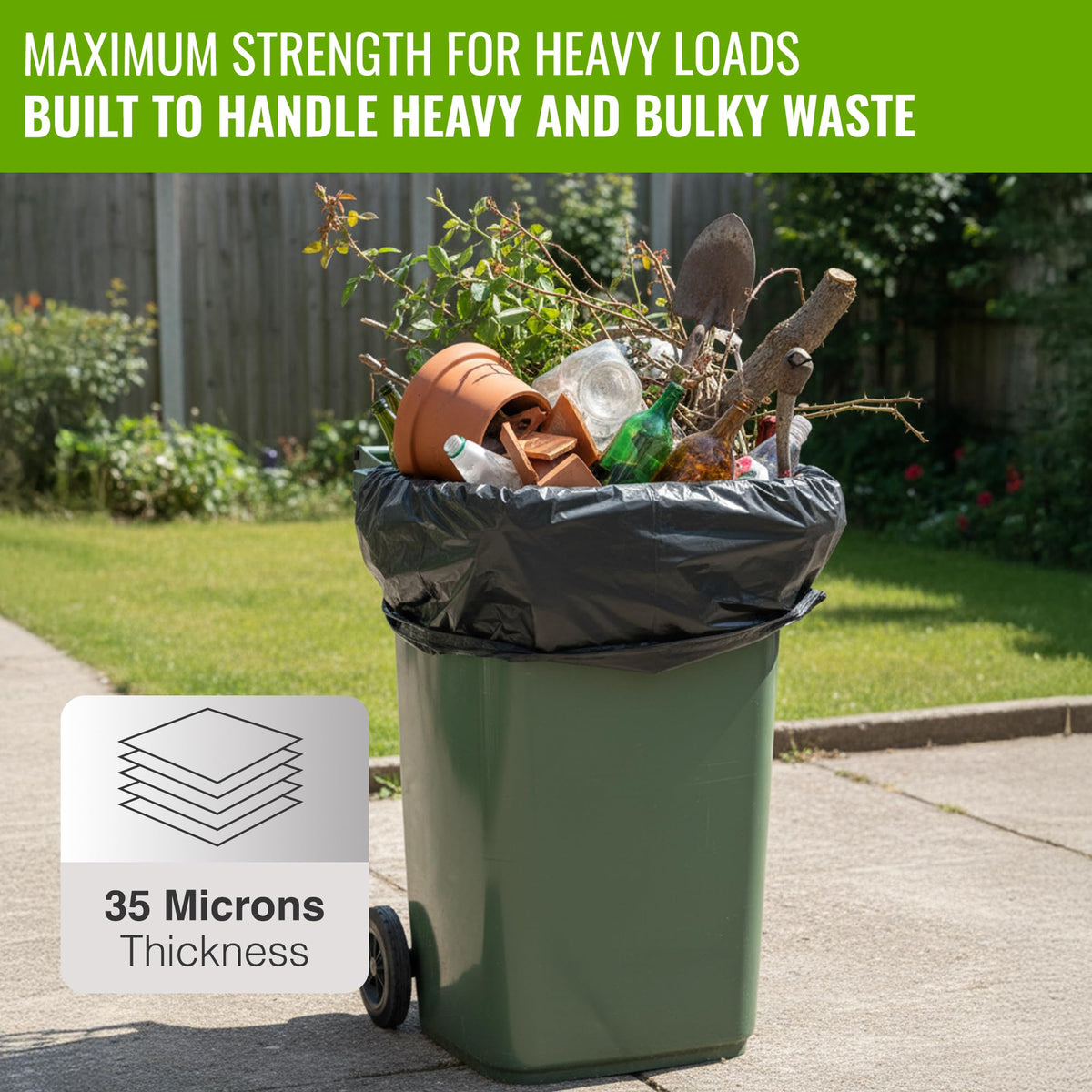EcoBag Refuse Sacks, Recyclable & Leak Resistant, 100L Everyday (30µm)