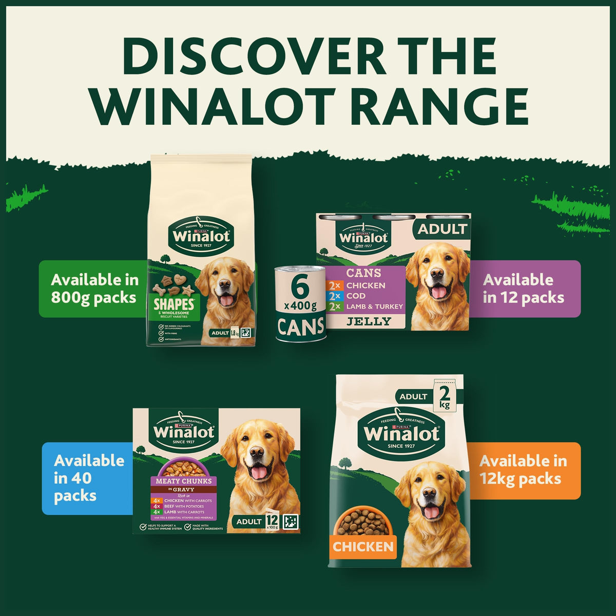 WINALOT Sunday Dinner Mixed in Gravy Wet Dog Food Pouches 40x100g