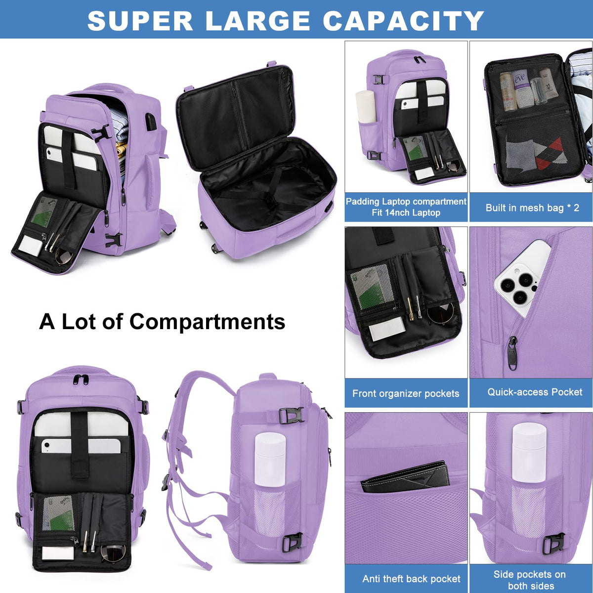 Ryanair Cabin Bags 40x30x20 Underseat 24L Small Travel Backpack Cabin Size