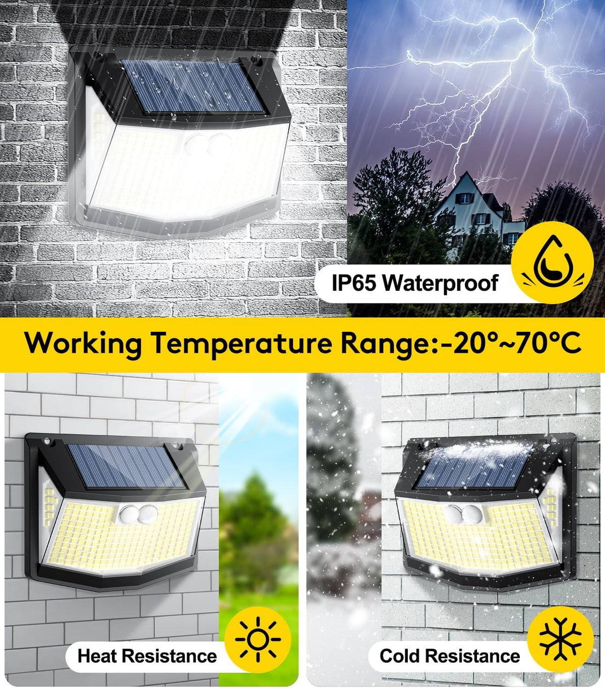 Solar Lights Outdoor Garden 6 Pack 248 LED Solar Security Light 3 Motion Sensor Modes and 270 Wide Angle Lighting IP65 Waterproof Outside Solar Powered Wall Lights for Fence Front Door Yard Garage