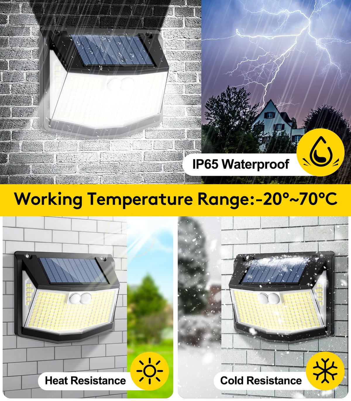 Solar Lights Outdoor Garden 6 Pack 248 LED Solar Security Light 3 Motion Sensor Modes and 270 Wide Angle Lighting IP65 Waterproof Outside Solar Powered Wall Lights for Fence Front Door Yard Garage