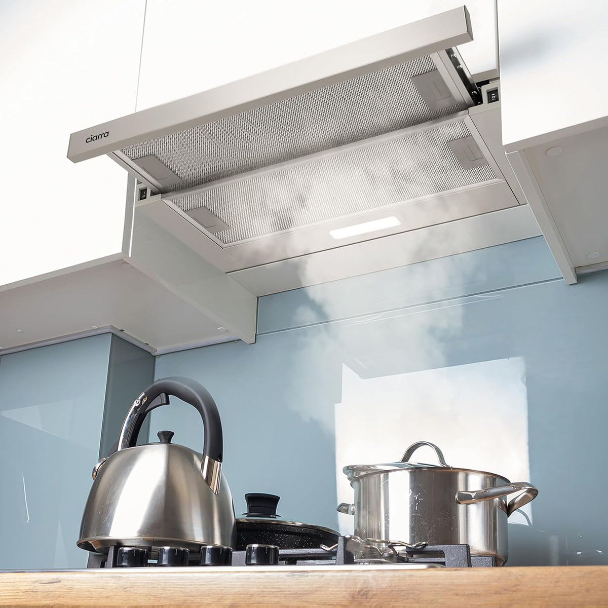 CIARRA Telescopic Cooker Hood 60cm 391m³/h LED Light 2-Speed A++ CBCS6906D
