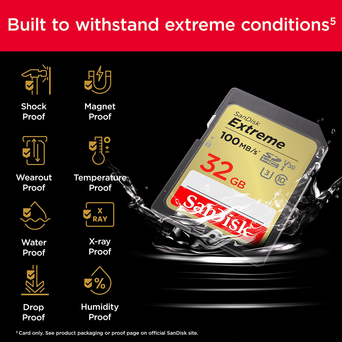 SANDISK Extreme SD Memory Card 128GB, Up to 180MB/s Read Speeds, UHS-I