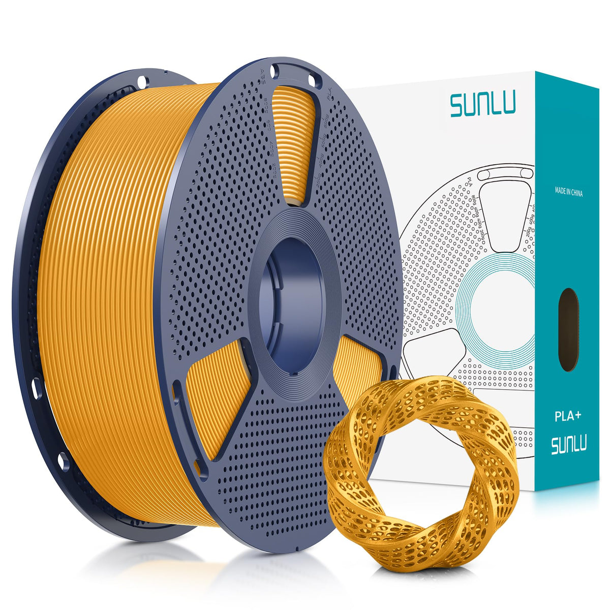 SUNLU PLA+ 3D Printer Filament, Tougher PLA Plus Filament 1.75mm, 1KG Black