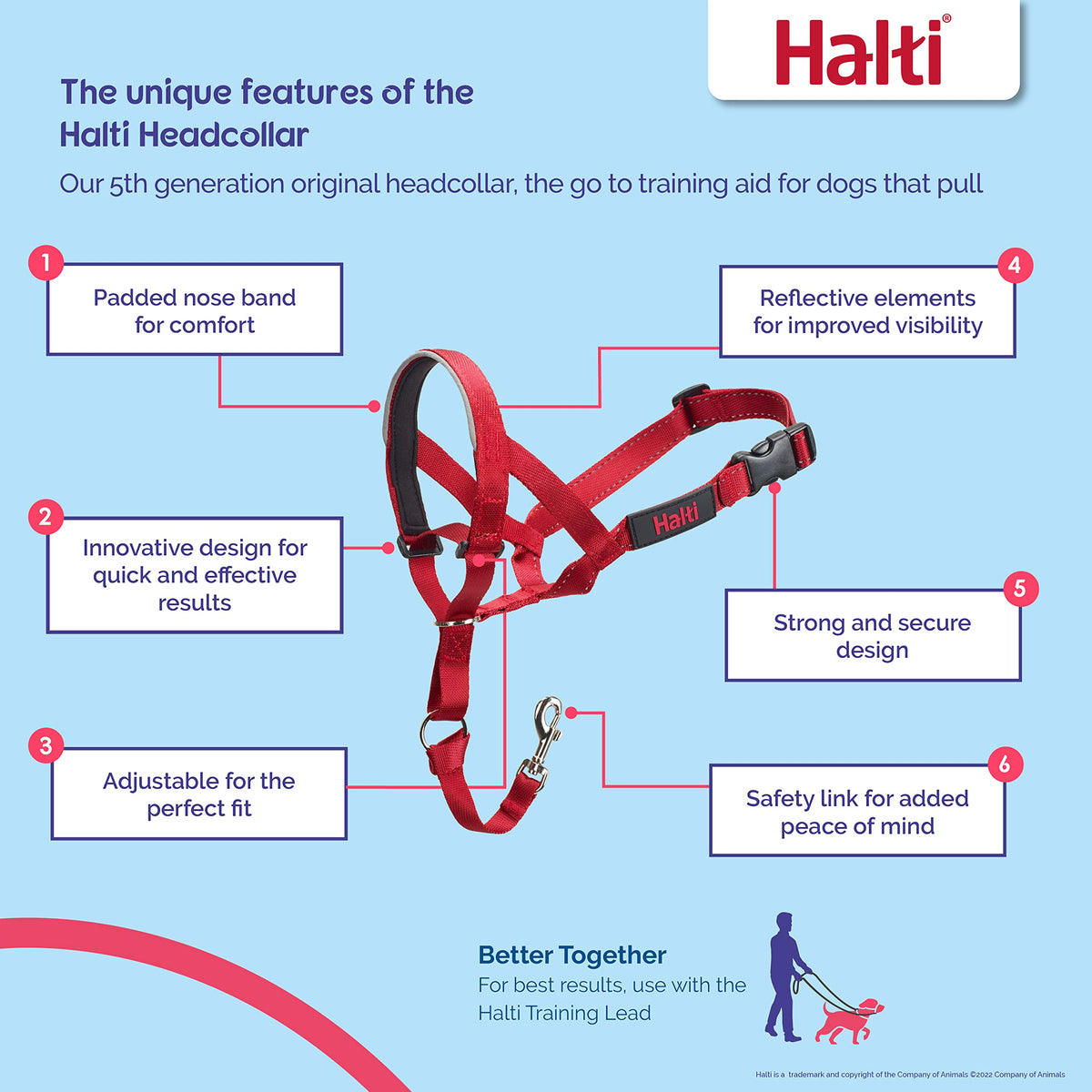 Halti Headcollar for Dogs | Size 3, Black
