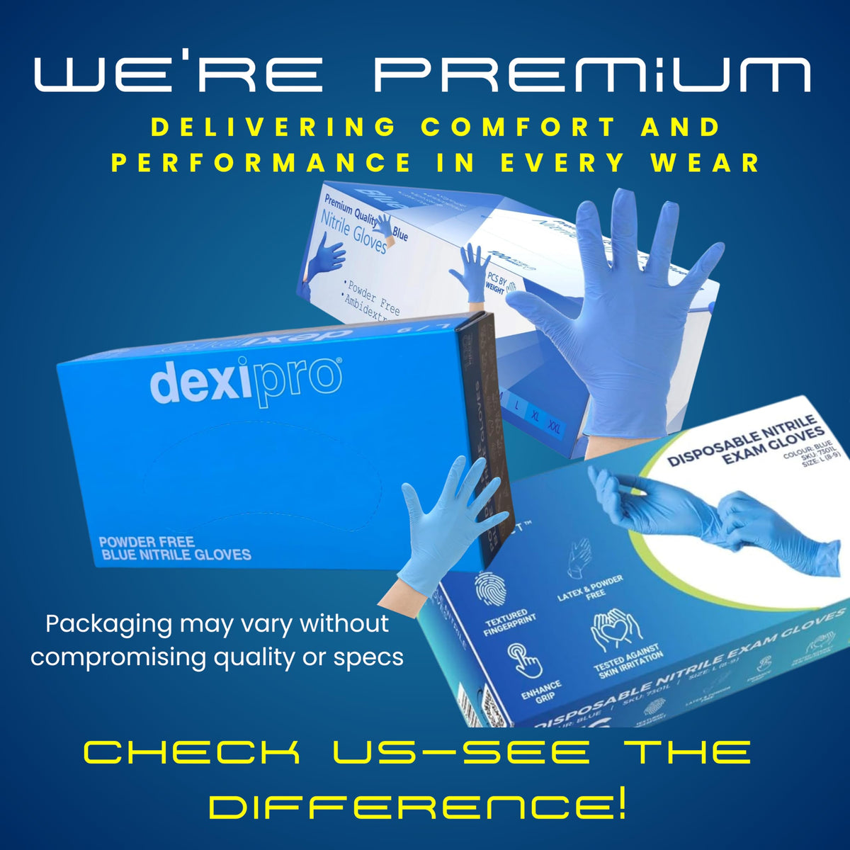 2000 Disposable Gloves Extra Large Blue Nitrile Examination Gloves Medical, Food, Care, Mechanical, Industrial, Hair & Beauty, Janitorial, Multipurpose-Powder Free (2000 Gloves, Extra Large)