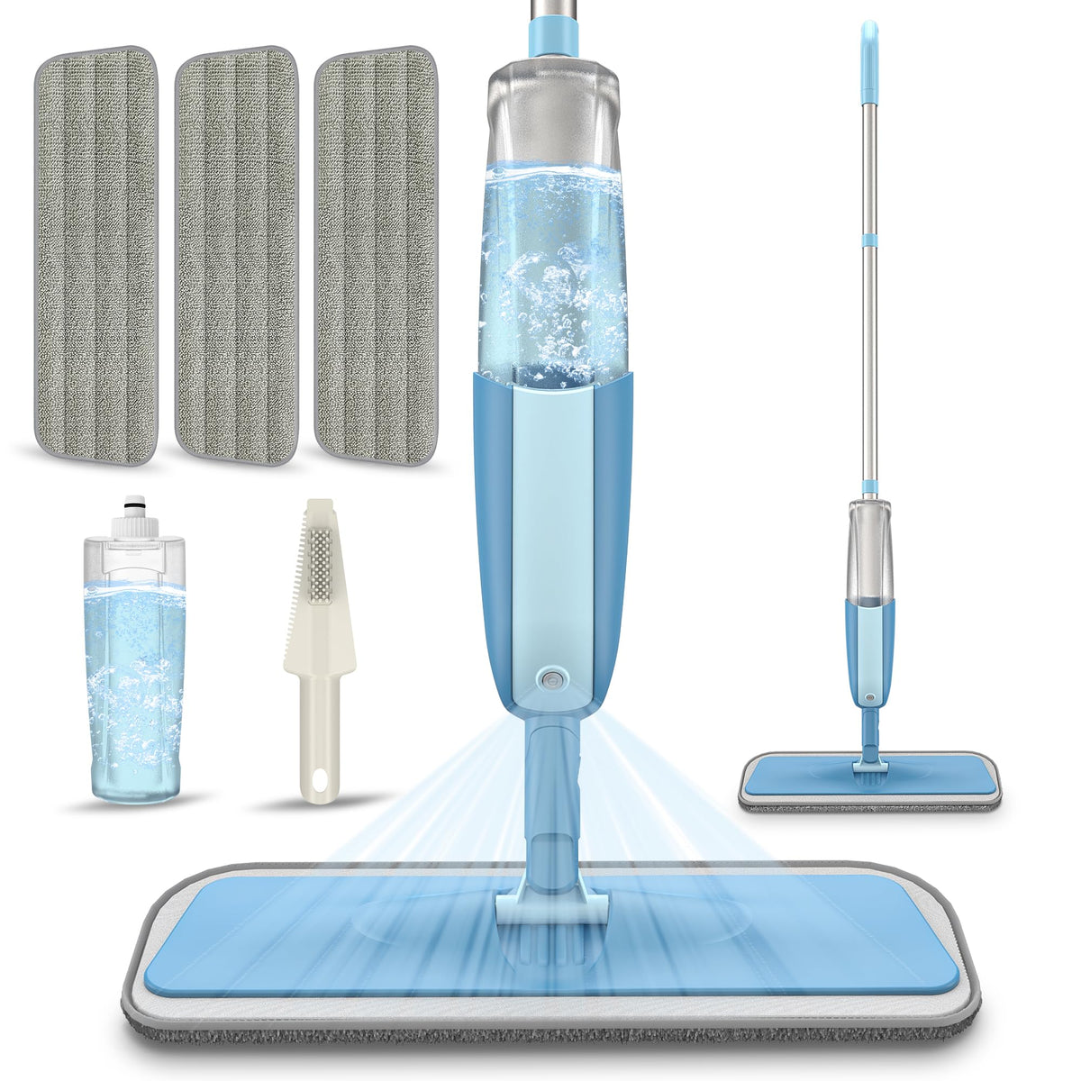 Spray Mop with 3 Washable Pads for Cleaning Floors: Microfibre Floor Mop