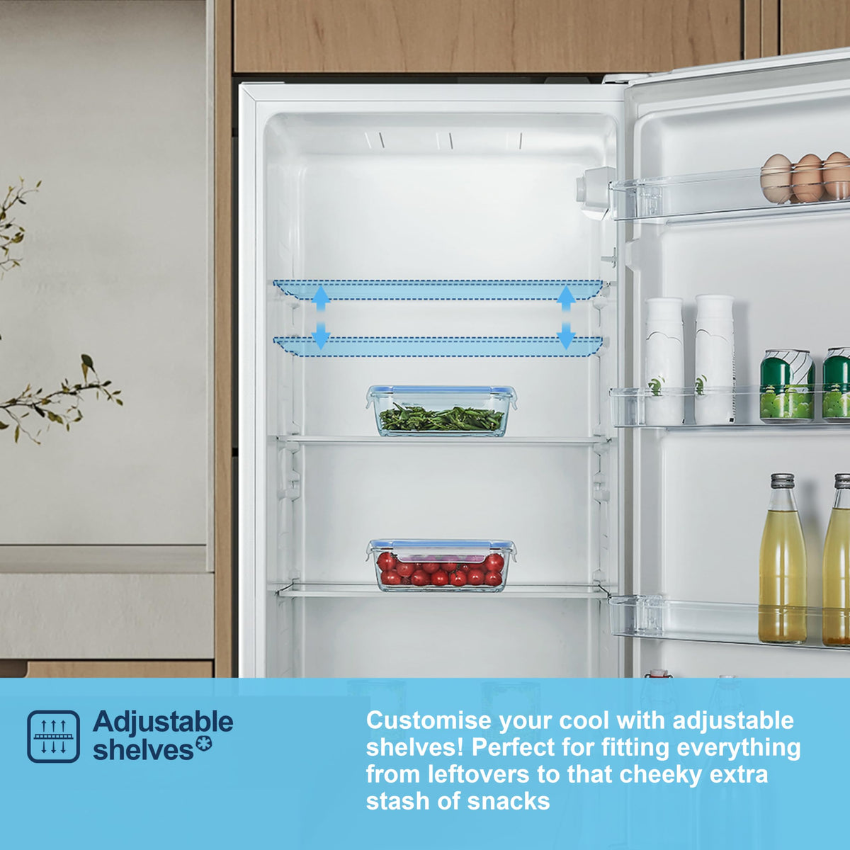 Fridgemaster MTZ55153E Freestanding Upright Freezer, 165 Litres, 143 cm Tall, 4 Star Freezer Rating, 55cm width, E Rated in White
