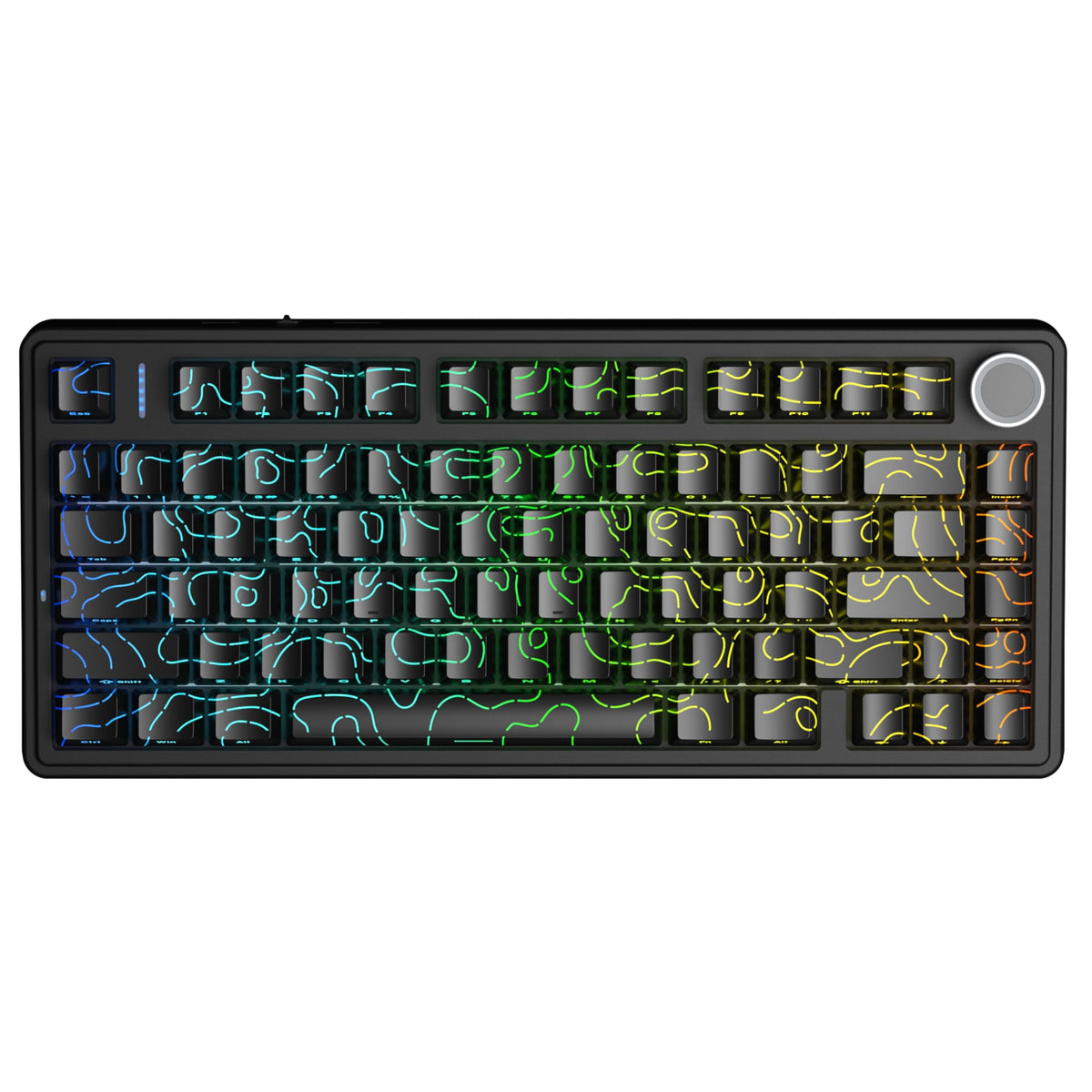 AULA F75 75% Wireless Mechanical Keyboard,2.4Ghz/Type-C/BT5.0 Gaming Keyboards,Advanced Structure,RGB Backlight,Hot Swappable Custom Keyboard for PC/Mac (Cool Black)