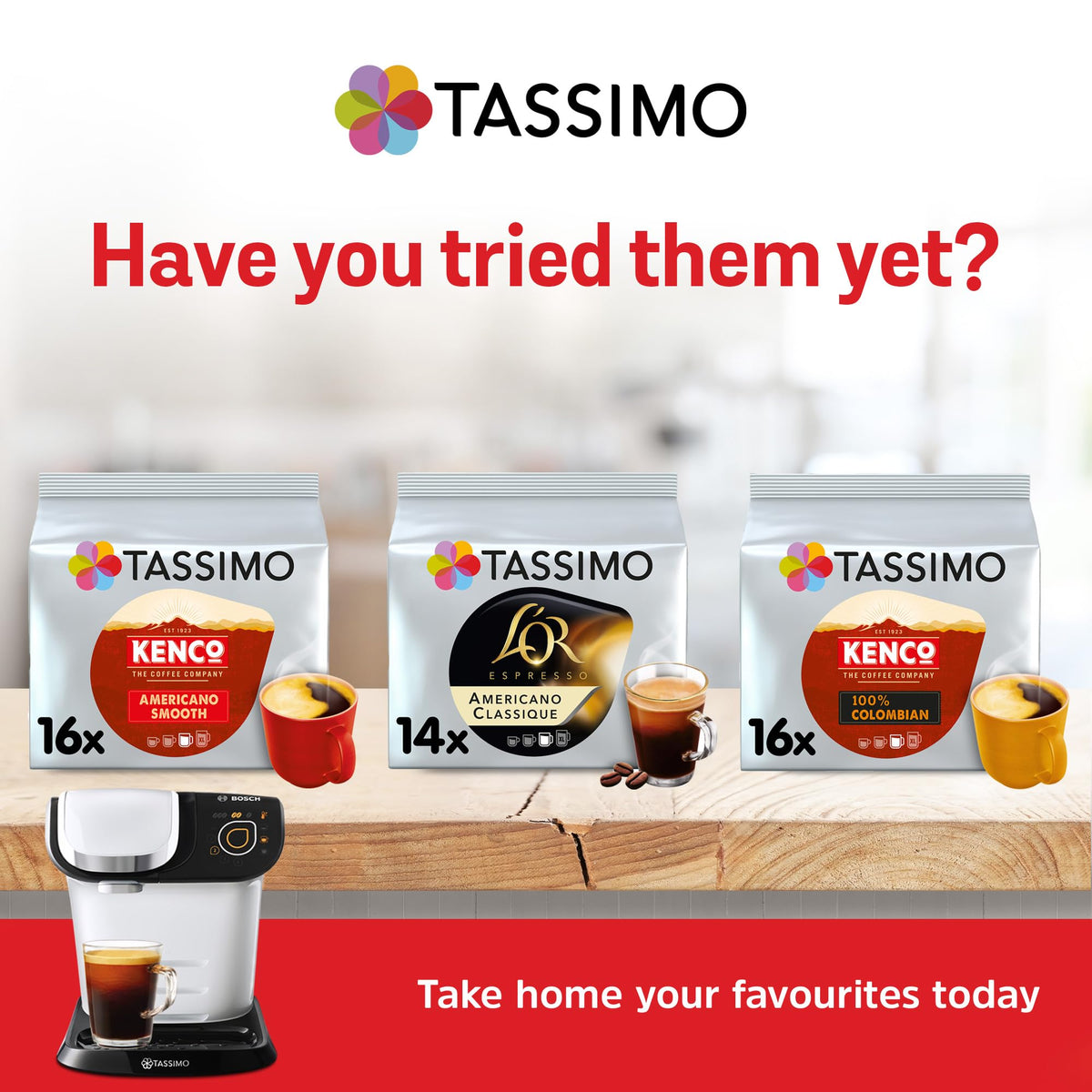 Tassimo Kenco Americano Grande XL Coffee Pods x16 (Pack of 5, Total 80 Drinks)