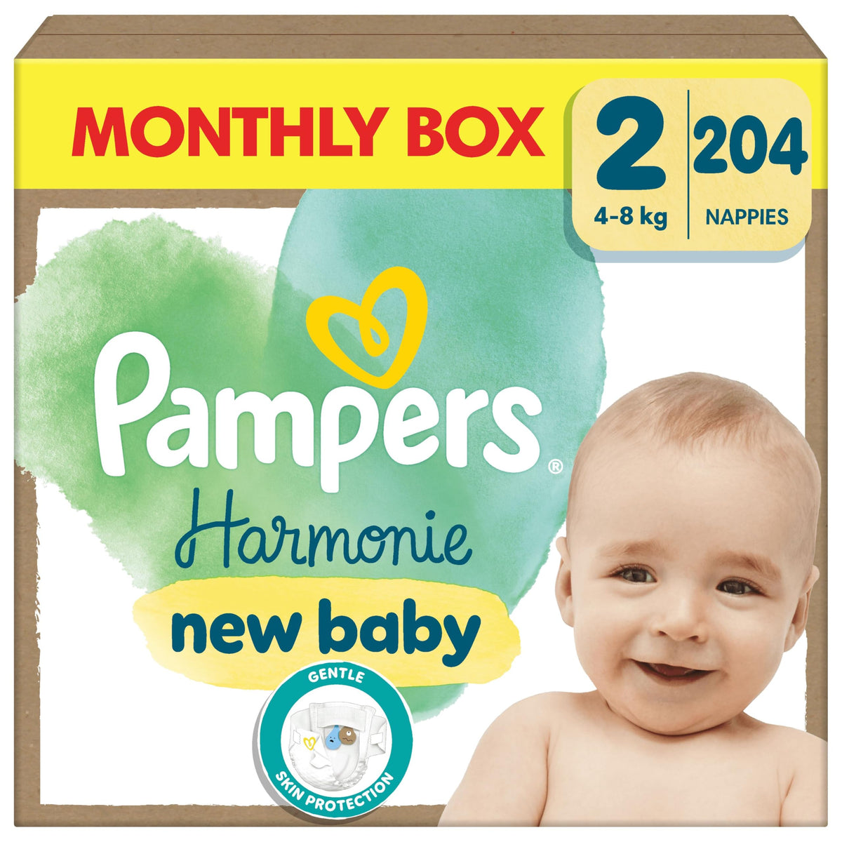 Pampers Baby Nappies Size 2 (4-8 kg / 9-18 lbs), Harmonie, 132 Count, Saving Pack, Baby Essentials for Newborn