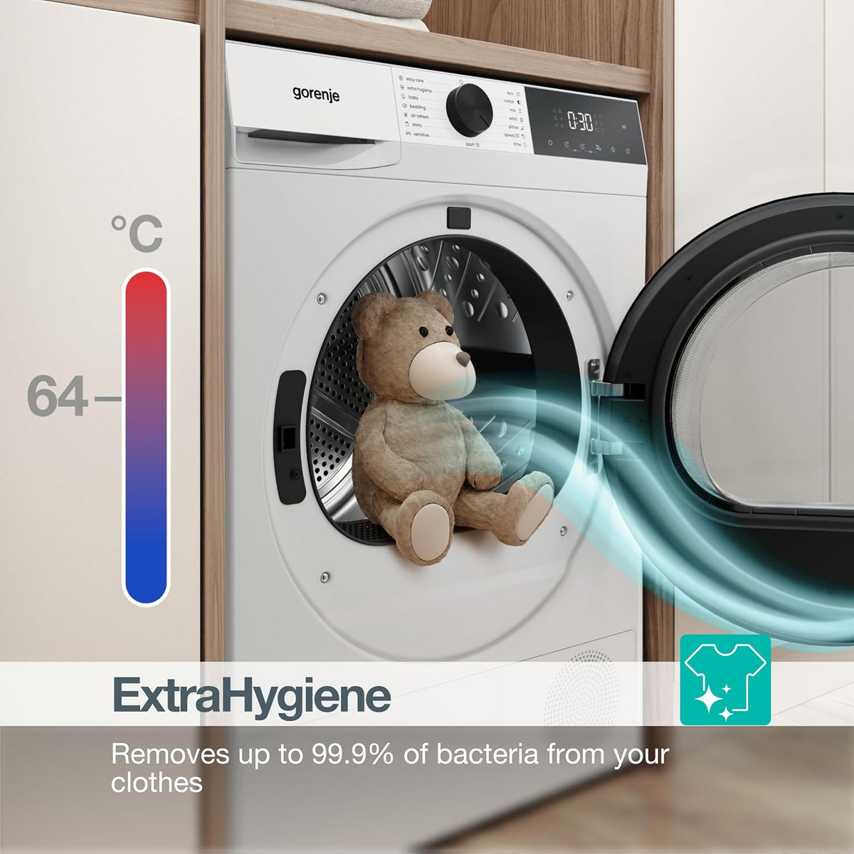 Gorenje DG2P8E/UK 8 kg Freestanding Heat Pump Tumble Dryer, White