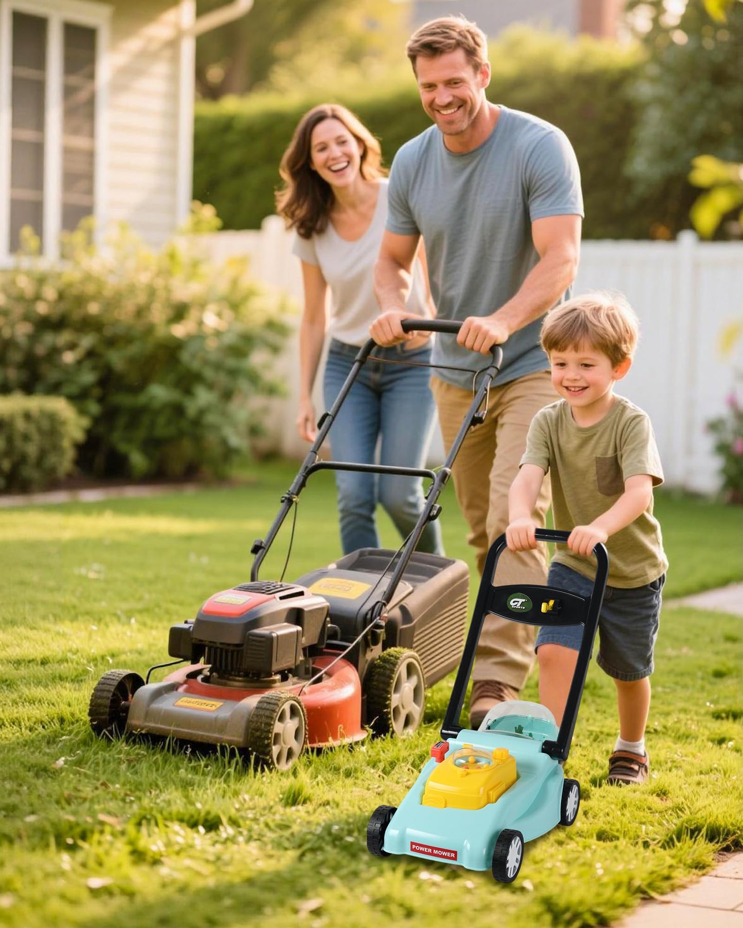 Kids Lawn Mower with Realistic Grass-Cutting Action and Sounds – No Batteries Required | Fun Outdoor Push Toy, Birthday Gift & Holiday Present for 3, 4, 5, 6, 7, 8 Year Old Boys and Girls