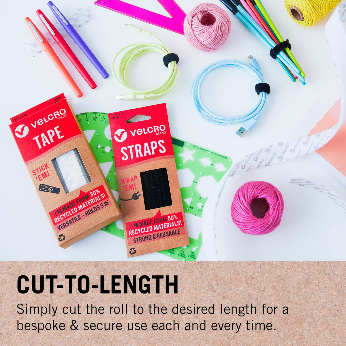 VELCRO Brand VEL60210 - Stick On Hook and Loop Fasteners | Perfect for Home or Office | 20mm x 1m Tape | White