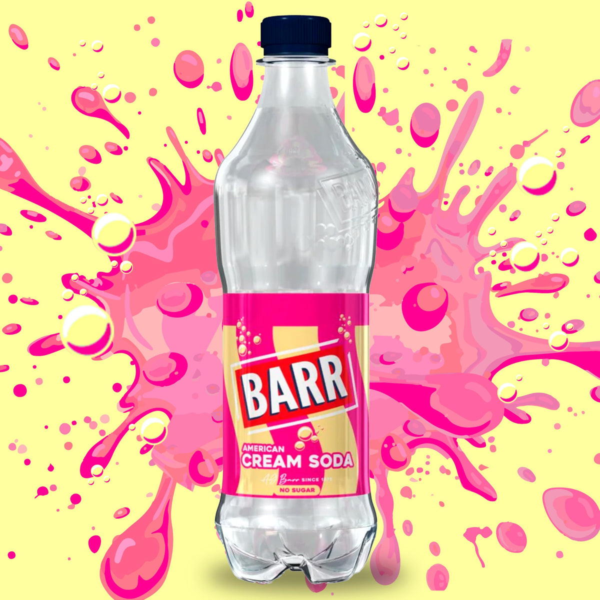 Barr Cream Soda Zero Sugar Sparkling Soft Drink, 24 Pack, 330ml Cans