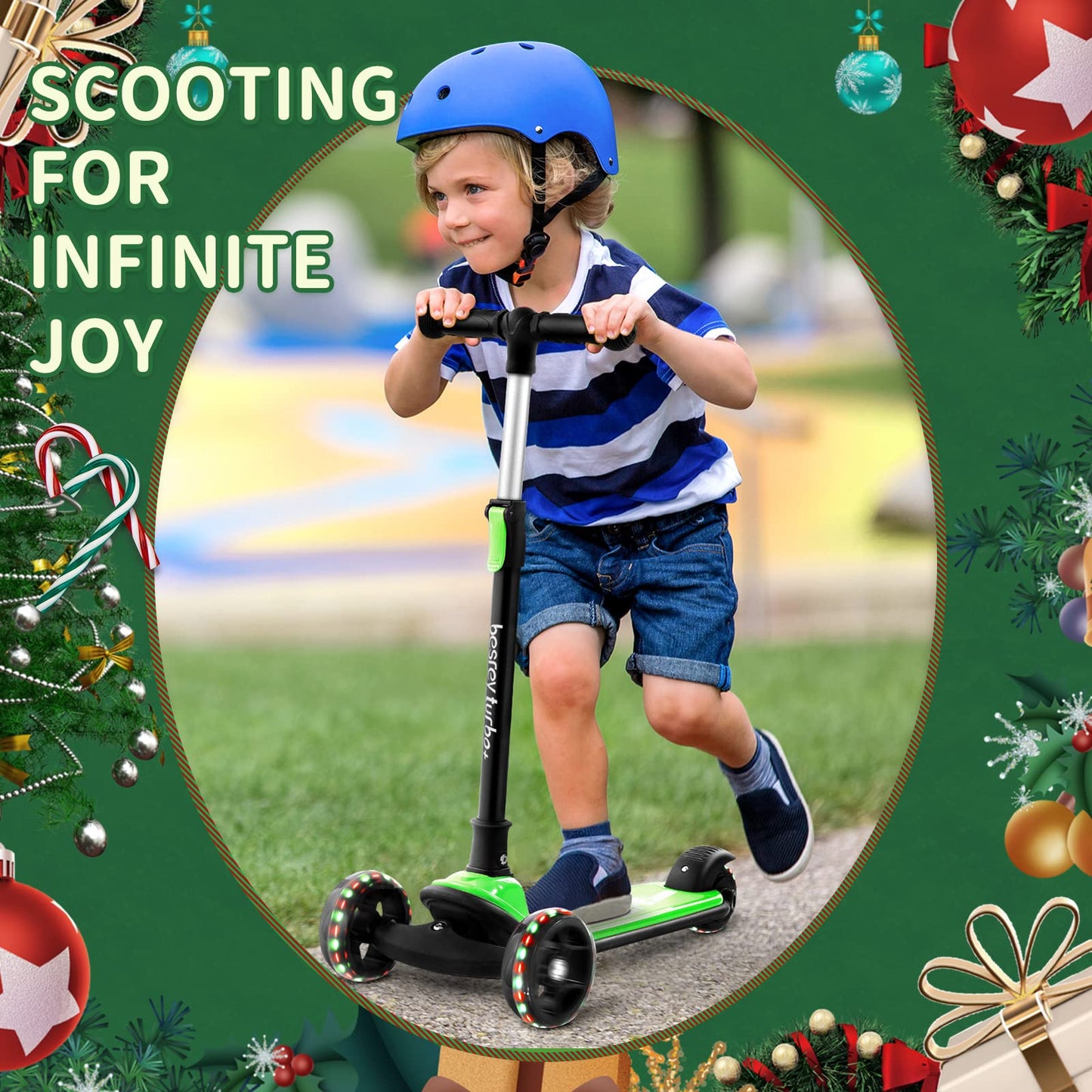 besrey 3-Wheel Toddler Scooter with Lean-to-Steer — Foldable, Anti-Slip Deck | Max 50 kg