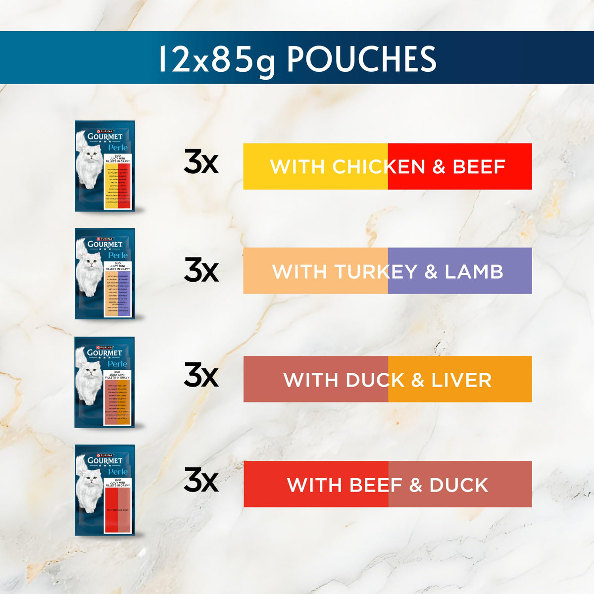 GOURMET Perle Delighters Collection in Gravy Wet Cat Food 40x85g