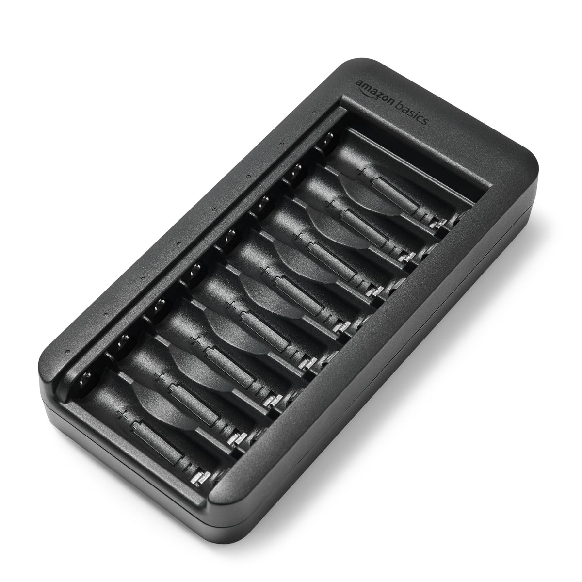 Amazon Basics 4 Slot Ni-MH AA & AAA Battery Charger With Indicator LEDs, With USB Port, Black